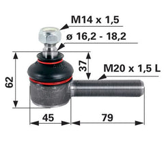 giunto sferico sinistro