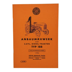 Steyr Anbaumähwerk zum 2-Zylinder, Typ 188, Ersatzteilkatalog