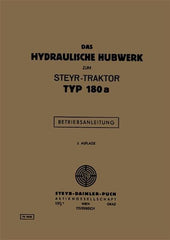 180 und 180a Hydraulisches Hubwerk Betriebsanleitung