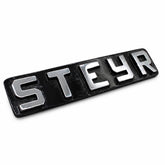 Steyr Emblem Groß Schwarz für Motorhaube vorne T180a & T185 – Messing verchromt