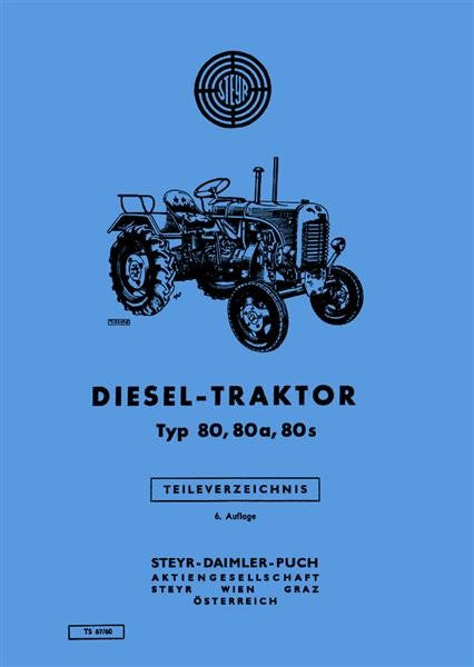 80 80a 80s Traktor Ersatzteilkatalog