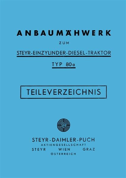80 und 80a Anbaumähwerk Ersatzteilkatalog
