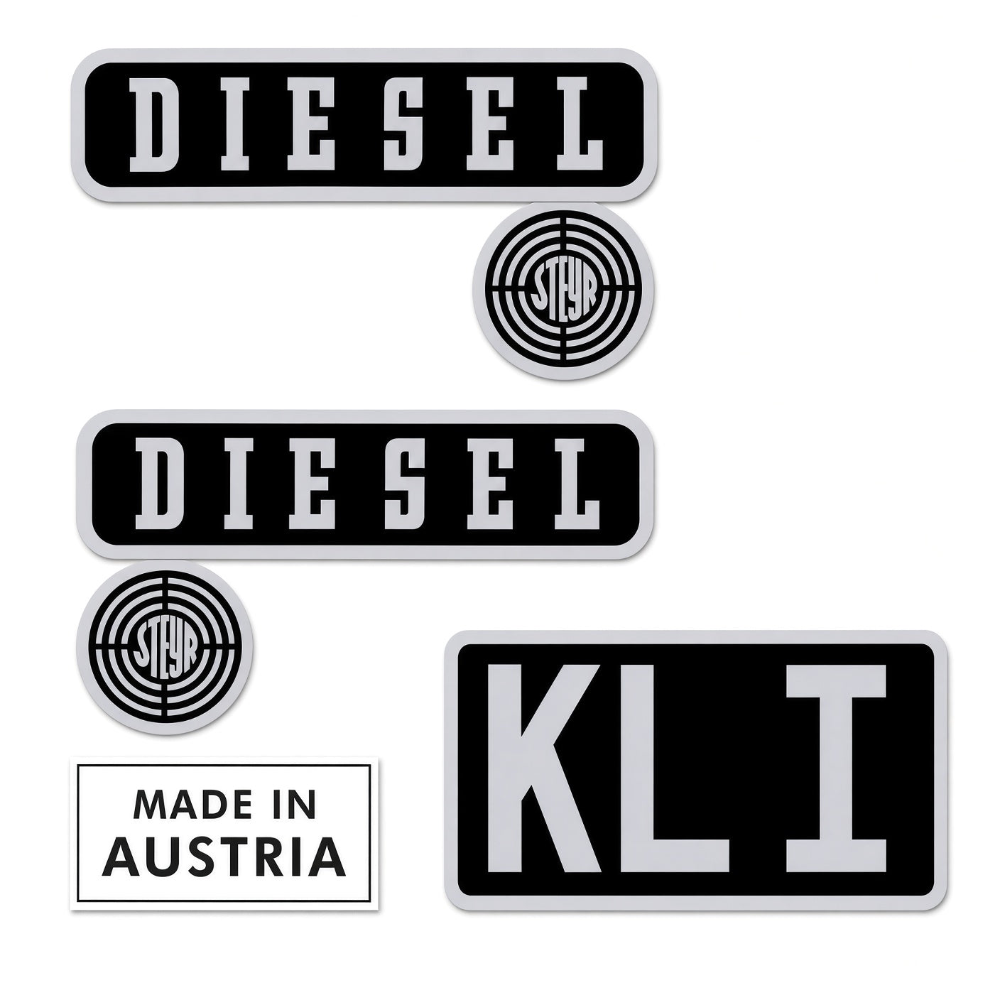 Steyr T80 Aufkleber-Set für die Motorhaube