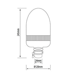 LED Rundumleuchte Orange 40 x 0,2W LEDs mit Flexihalterung Zeihnung