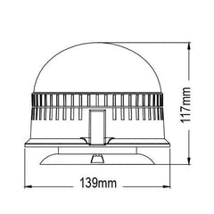 LED Rundumleuchte Orange 60 x 0,5W LEDs mit Magnet Zeichnung