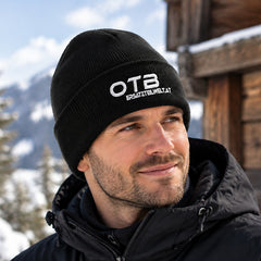 OTB Haube Schwarz mit Logo – Strickmütze Beanie Wintermütze | ersatzteilwelt.at