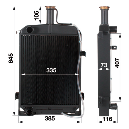 Kühler Langhals passend zu Steyr T80,T84,T86