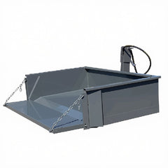 Kippmulde Standard 950 Grau RAL 7016 – abklappbare Pendelbordwand mit Kette und Karabiner als Ladeflächenverlängerung