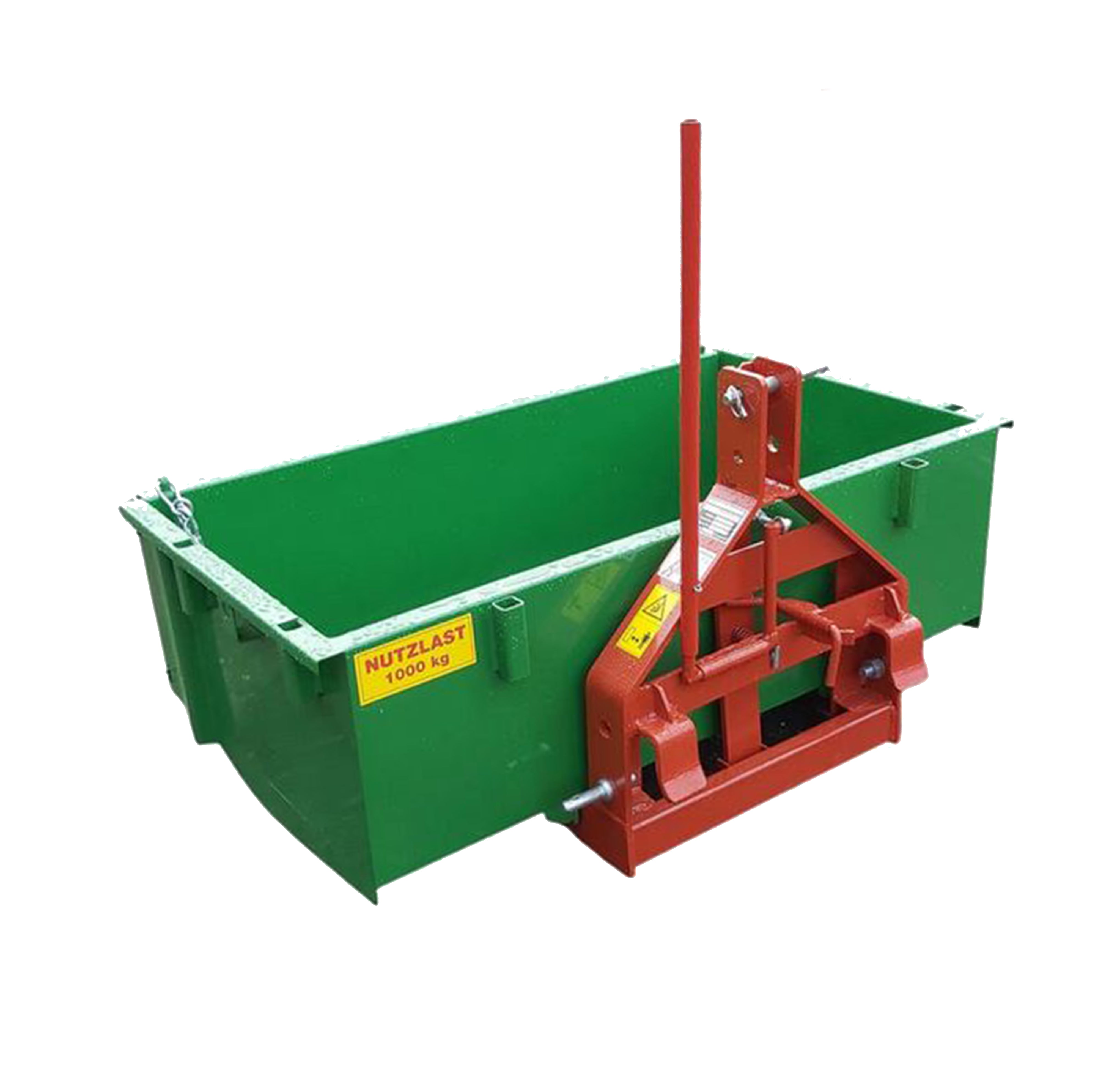 Fritz Kippmulde M80-Grün-Rot 120x80x40 cm RAL6001 und RAL3000