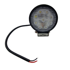 LED Arbeitsscheinwerfer Rund 27 Watt 2100 Lumen von vorne mit Kabel