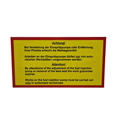 Aufkleber Motorblock