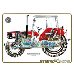 Poster Steyr 8075 Traktor Vorderseite