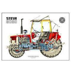 Poster Steyr 8080 Traktor Vorderseite