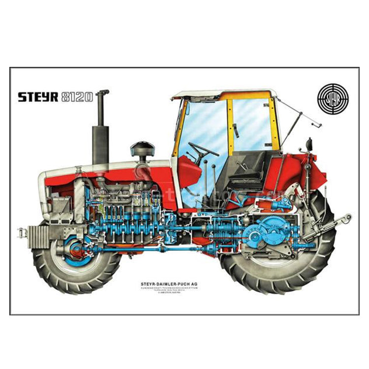 Poster Steyr 8120 Traktor Vorderseite