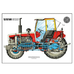 Poster Steyr 8120 Traktor Vorderseite