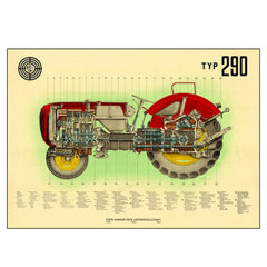 Poster Steyr 290 Traktor 50 x 70 cm Vorderseite