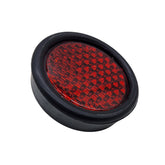 Red reflector with rubber Ø65mm