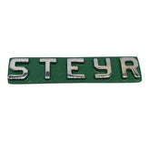 Steyr Zeichen Emblem Grün aus Chrom 108mm