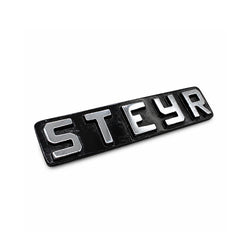 Steyr Zeichen Emblem Premium Schwarz 108mm T80 & T180 – Messing vernickelt & verchromt