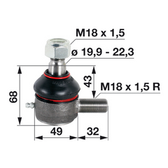 T180-T288 Kugelgelenk M18x1,5R