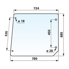Türscheibe oben klar – passend zu Fritzmeier 521003