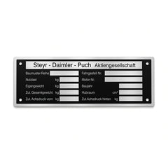 Steyr T80 Typenschild Premium 145 × 50 mm