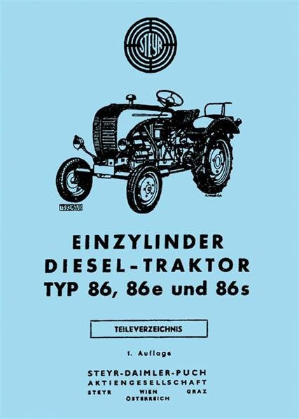 V86 86e 86s Traktor Ersatzteilkatalog