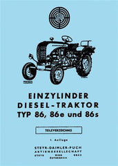 V86 86e 86s Traktor Ersatzteilkatalog