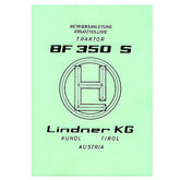 Lindner BF 350 S operating manual and spare parts catalog