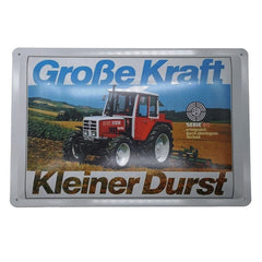 Blechschild - Große Kraft, kleiner Durst
