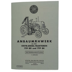 Steyr mower attachment for type 80 and 84 operating instructions