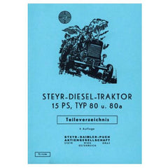 Steyr 80 15 PS 1-Zylinder Ersatzteilkatalog