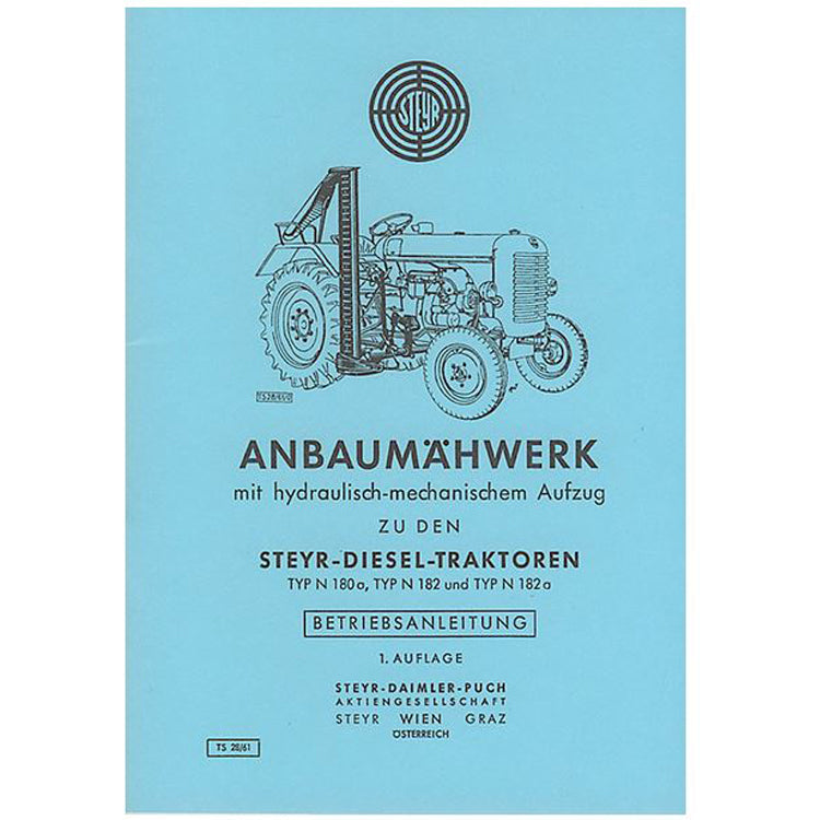 Steyr mower N180a, N182, N182a operating instructions