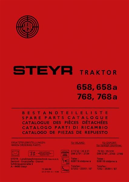 658 658a 768 768a Traktor Ersatzteilkatalog