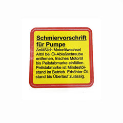 Aufkleber Schmiervorschrift für Pumpe zu Steyr Jubiläumsserie