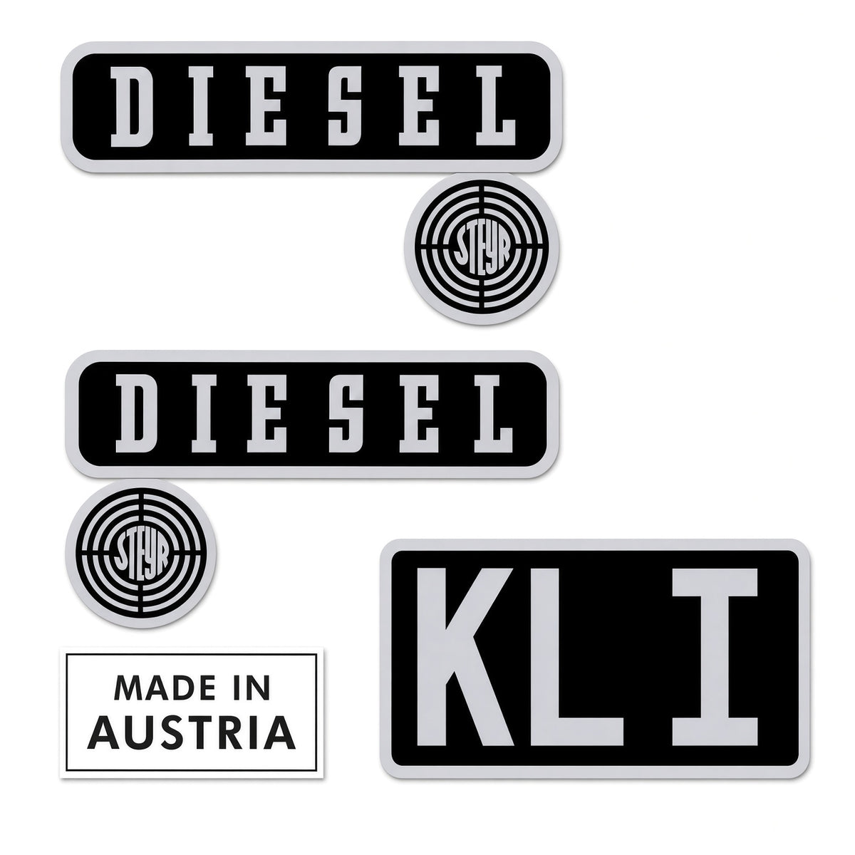 Steyr T80 Aufkleber-Set für die Motorhaube