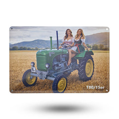 Blechschild - Steyr 80 mit hübschen Mädl´s