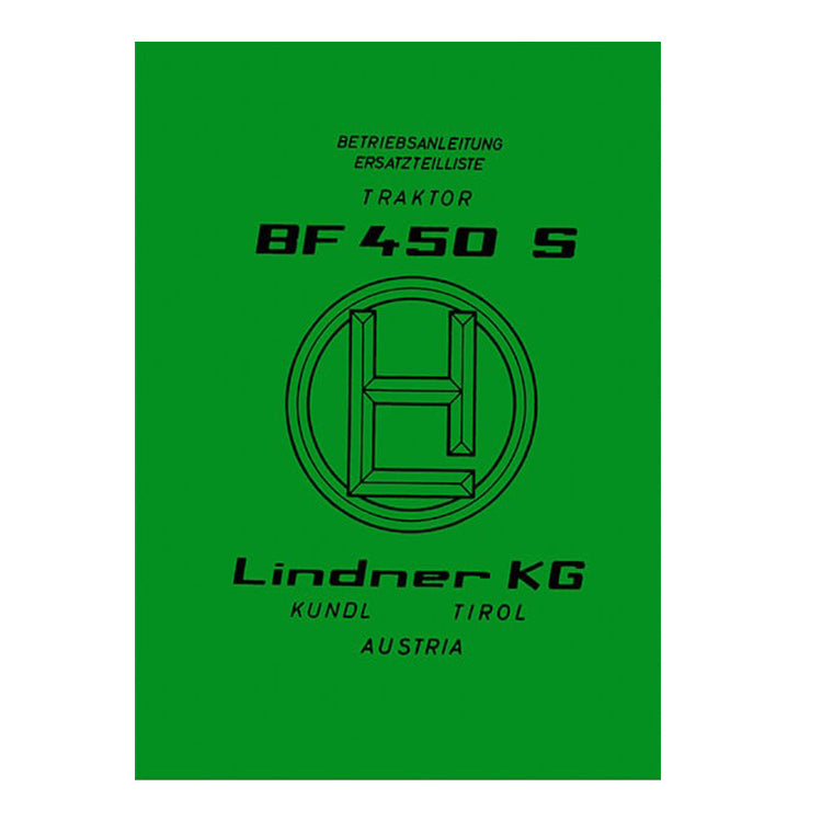 Lindner BF 450S, 450SN, 450SA, istruzioni per l'uso e catalogo ricambi