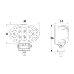 Faro da lavoro a LED ovale 24 watt 1800 lumen