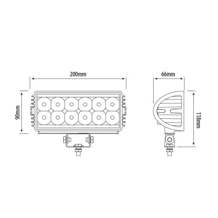 Lampada da lavoro a LED rettangolare 36 watt 2700 lumen 