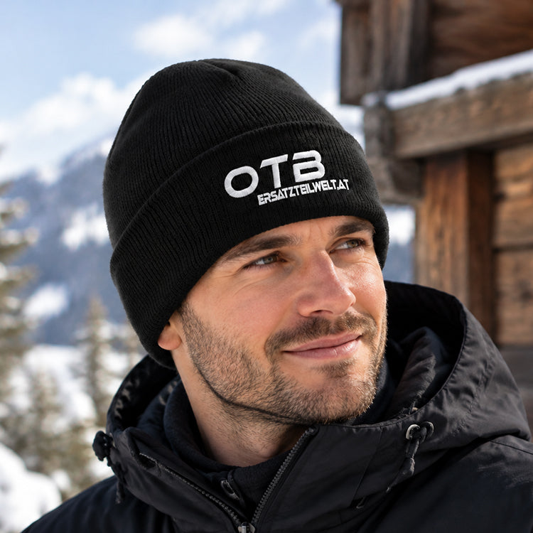 OTB Haube Schwarz mit Logo – Strickmütze Beanie Wintermütze | ersatzteilwelt.at