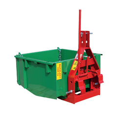 Fritz Kippmulde Mini M60 Grün-Rot RAL 6001 und RAL 3000 – mechanische Heckkiste für Kleintraktor