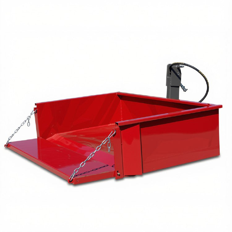 Kippmulde Standard 950 Rot-Grau – abklappbare Pendelbordwand mit Kette und Karabiner als Ladeflächenverlängerung
