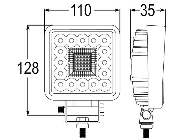 LED Arbeitsscheinwerfer 38W 3800 Lumen Zeichnung 