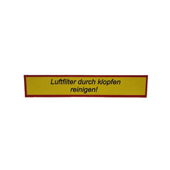 Aufkleber Luftfilter