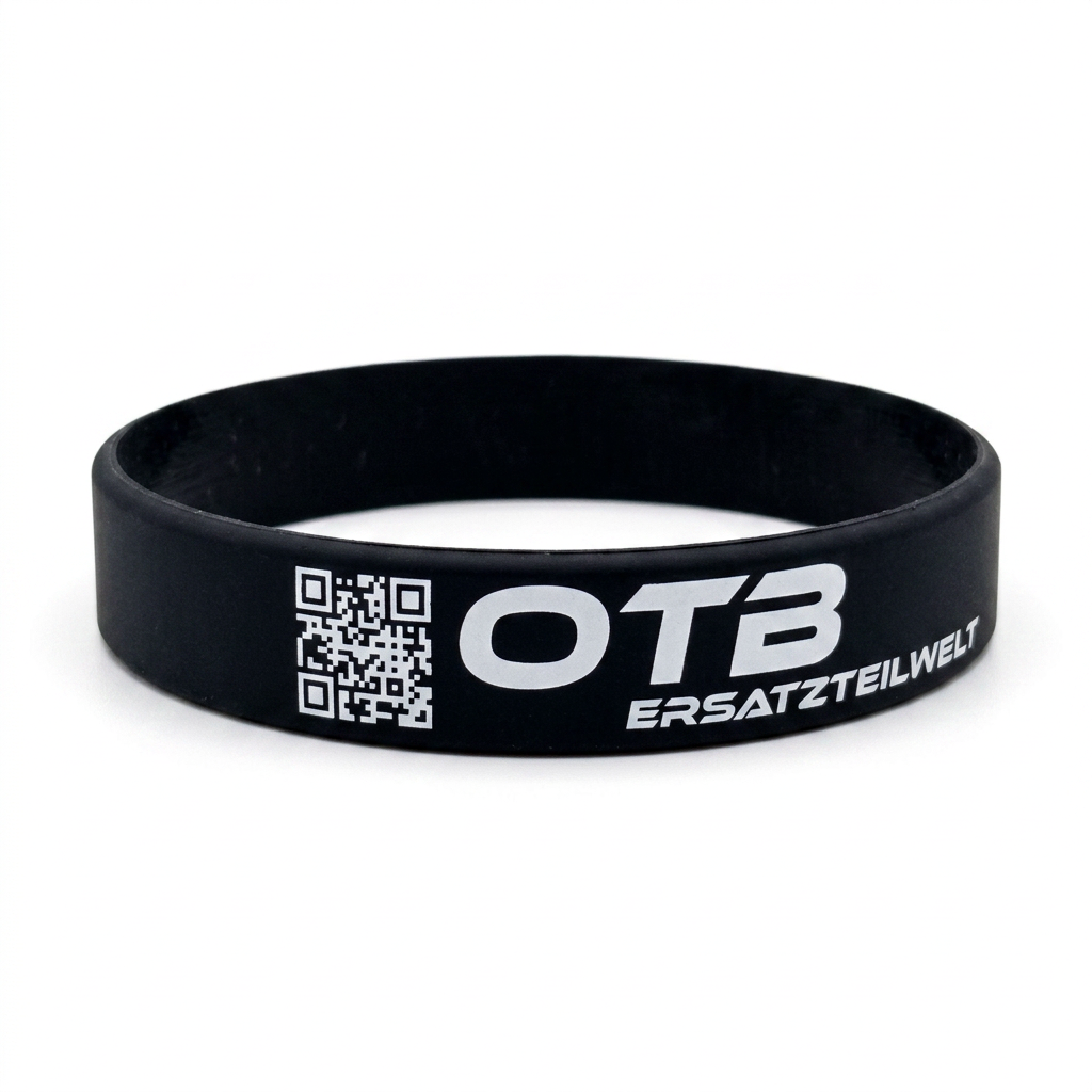 OTB Silikonarmband Schwarz mit Logo