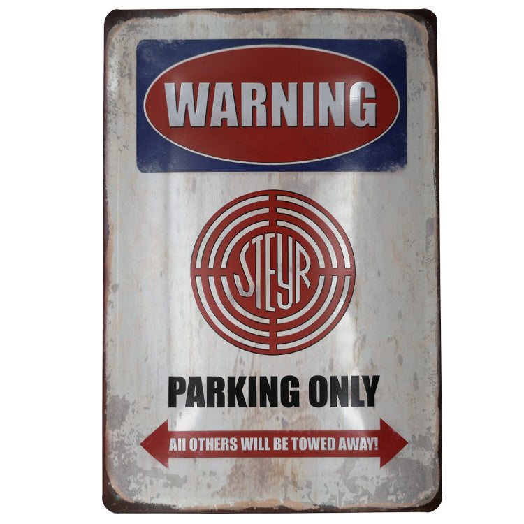 Blechschild - Warning Parking only