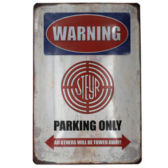 Blechschild - Warning Parking only