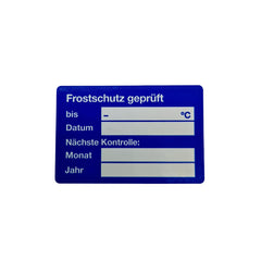 Service-Aufkleber Frostschutz 60x40 mm in Blau