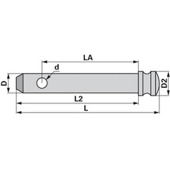 Standardbolzen Ø 25 mm × 120 mm mit Maße
